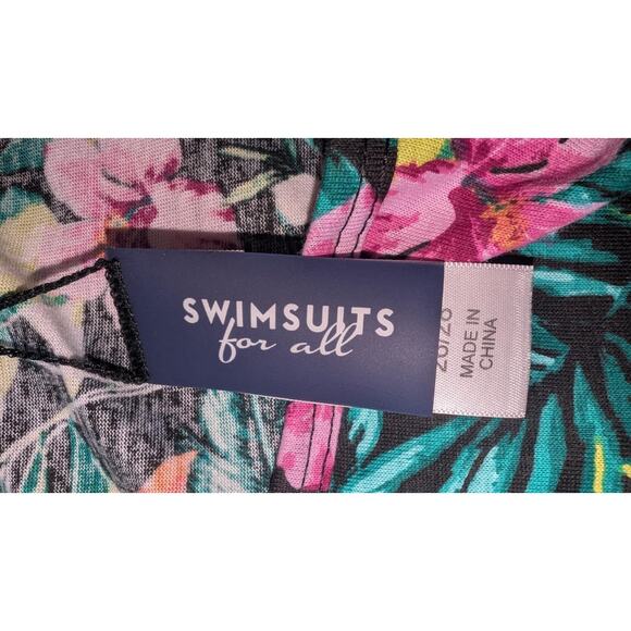 Swimsuits for All Swimsuit Cover Dress 26/28 Tropical Print Midnight Floral EUC - Picture 3 of 4
